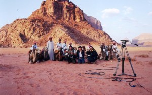 Mouna Mounayer, Fouad Sleiman and the Bedouins of Wadi Rum filming the documentary Arab; A lost identity