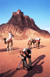 Fouad Sleiman filming in Wadi Rum on the documentary Arabs; A lost identity.
